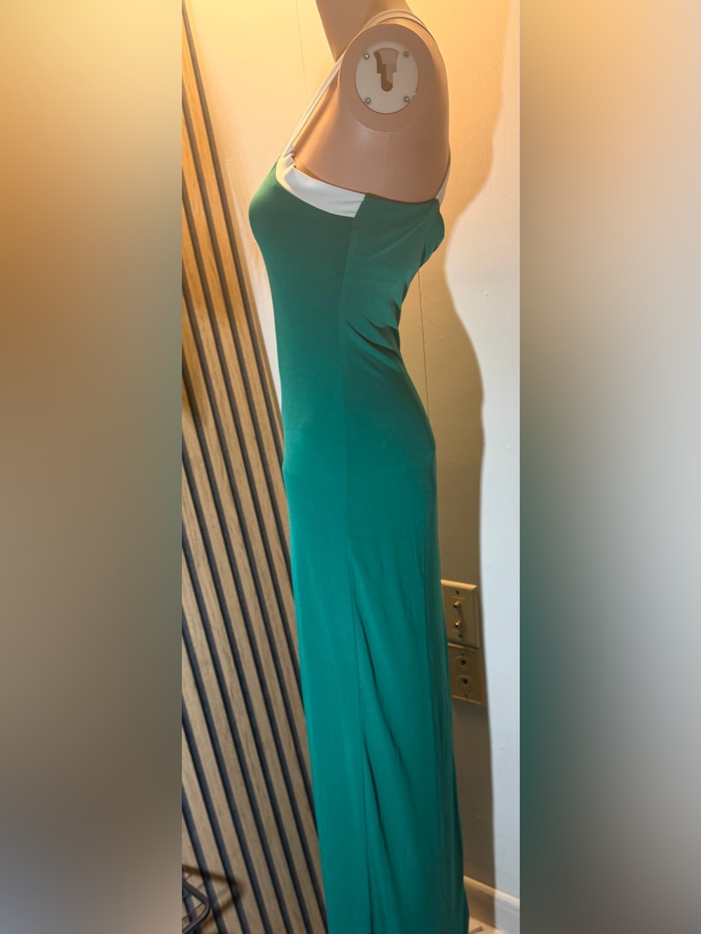 VENUS Green Maxi Dress with White Crossover Straps size xs - Picture 3 of 5